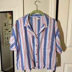 kohls SO striped & cropped “dad” shirt